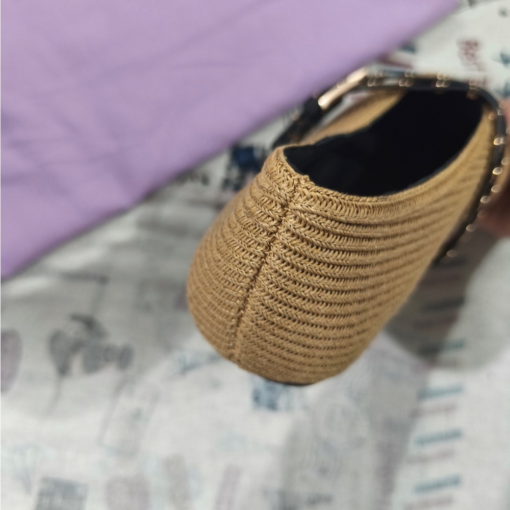 Alaia Camel Woven Mary Jane Flats with Black Studded Strap - Picture 6 of 7
